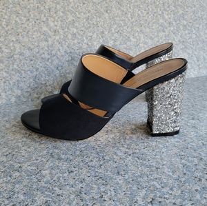 Badgley Mischka Sparkle Block Heeled Sandals - NWOT